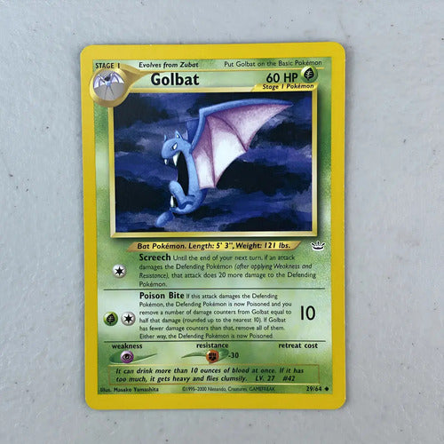 Nm Golbat Neo Revelation Cartas Tcg Pokemon Vintage Golbat Inglés