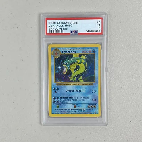 Psa 5 Gyarados Holo Base Set Shadowless Cartas Pokemon Tcg Gyarados Ingles