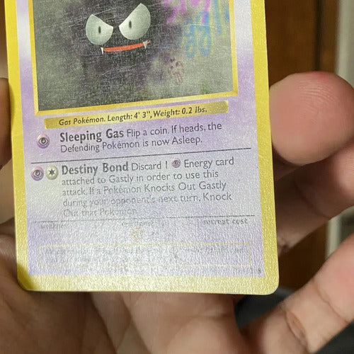 Hp Gastly Shadowless Base Set Cartas Pokemon Tcg Vintage Gastly Inglés