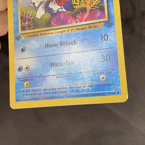 Damaged First Edition Seaking Jungle Cartas Tcg Pokemon B Seaking Inglés