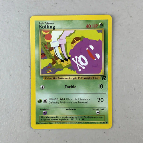 Nm Koffing Team Rocket Cartas Tcg Pokemon Vintage Koffing Inglés