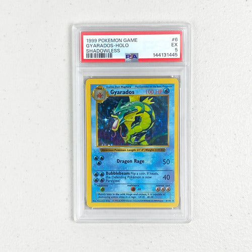 Psa 5 Gyarados Holo Base Set Shadowless Cartas Pokemon Tcg Gyarados Ingles
