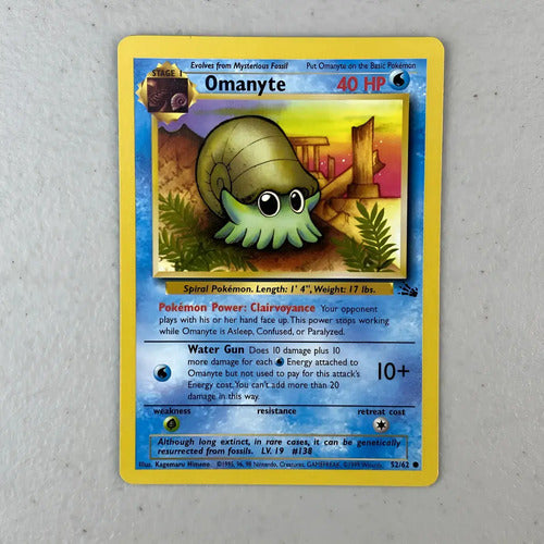 Nm Omanyte Fossil Cartas Pokemon Tcg Vintage Omanyte Inglés