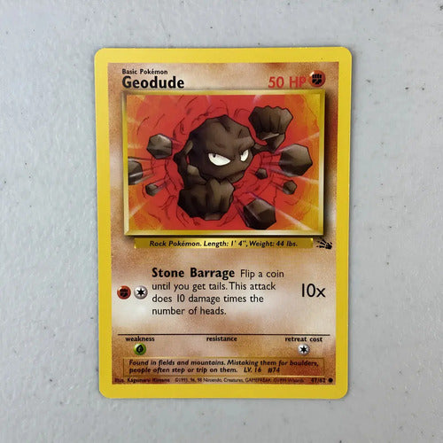 Nm Geodude Fossil Cartas Pokemon Tcg Vintage Geodude Inglés