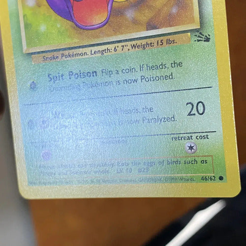 Near Mint Ekans Fossil Cartas Pokemon Tcg Vintage Ekans Inglés