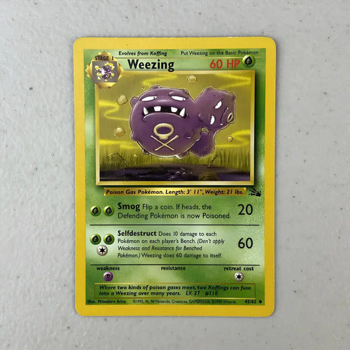 Lp Weezing Fossil Cartas Pokemon Tcg Vintage A Weezing Inglés
