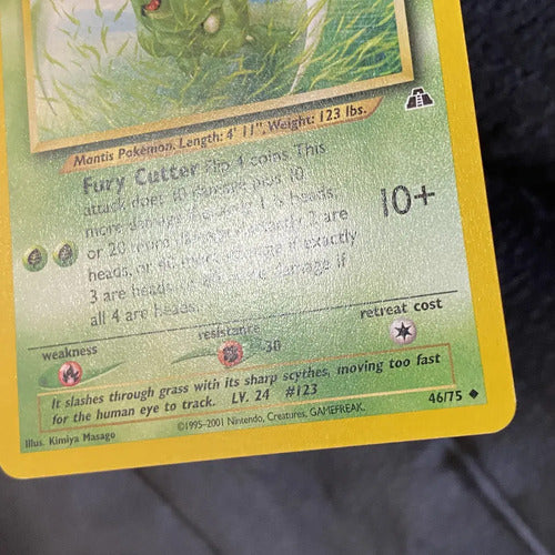 Lp Scyther Neo Discovery Cartas Tcg Pokemon Vintage Scyther Inglés