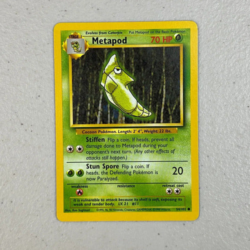 Mint Metapod Base Set 1999 Vintage Cartas Pokemon Tcg Metapod Inglés