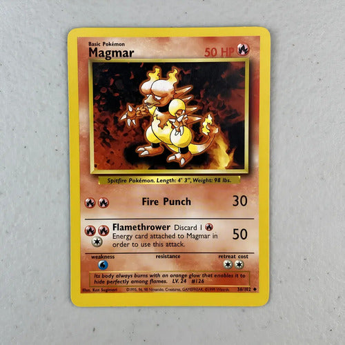 Lp Magmar Base Set Cartas Pokemon Tcg Vintage Magmar Inglés