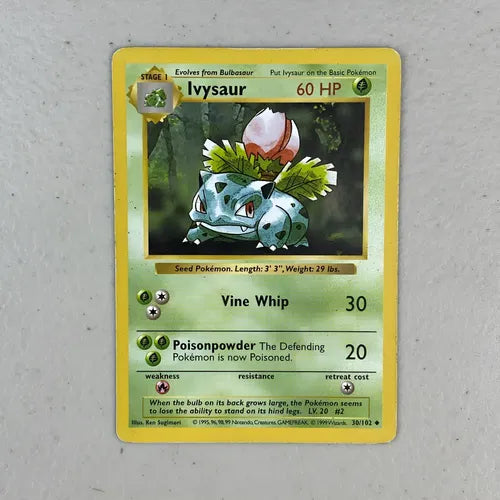 Damaged Ivysaur Shadowless Base Set Cartas Pokemon Tcg Ivysaur Inglés