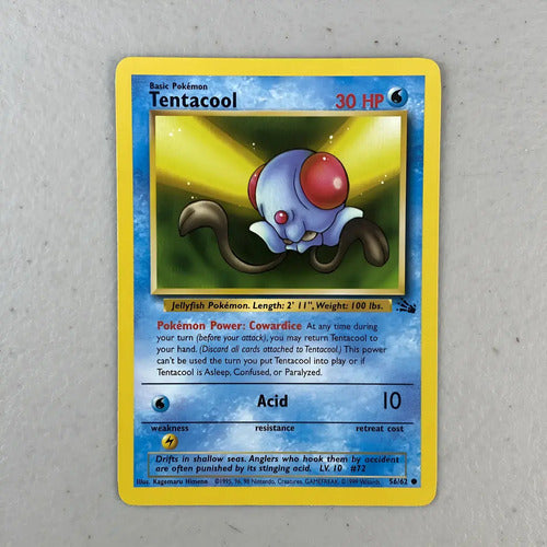 Nm Tentacool Fossil Cartas Pokemon Tcg Vintage Tentacool Inglés