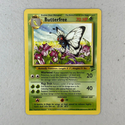 Near Mint Butterfree Base Set 2 Cartas Pokemon Tcg Vintage Butterfree Inglés