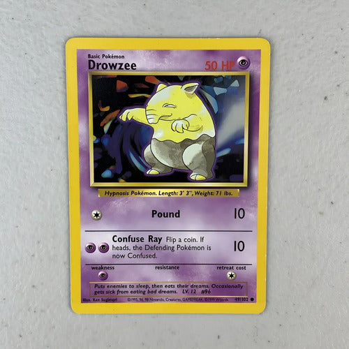 Damaged Drowzee Base Set Cartas Pokemon Tcg Vintage Drowzee Inglés