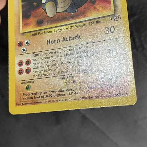 Nm Rhydon Jungle Cartas Tcg Pokemon Vintage Rhydon Inglés