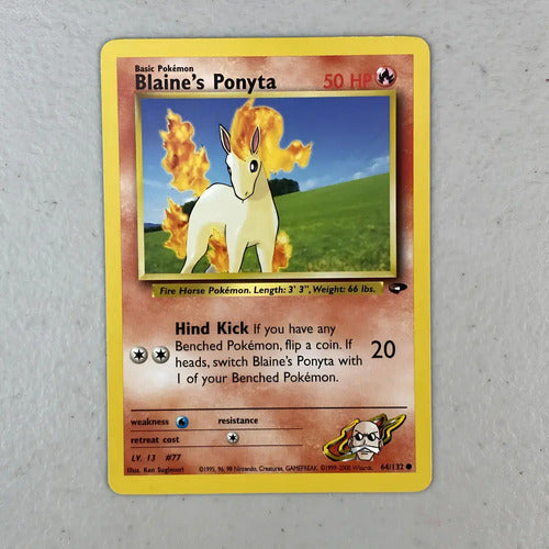 Hp Blaines Ponyta Gym Challenge Cartas Tcg Pokemon Vintage Blaines Ponyta Inglés