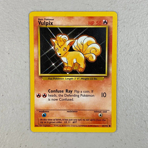 Near Mint Vulpix Base Set 1999 Vintage Cartas Pokemon Tcg Vulpix Inglés