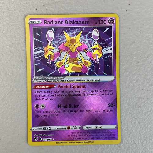 Near Mint Radiant Alakazam Cartas Pokemon Tcg Radiant Alakazam Inglés