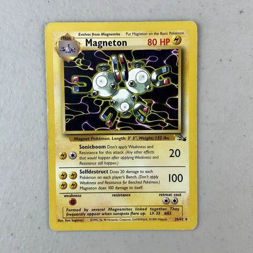 Damaged Magneton Fossil Cartas Pokemon Tcg Vintage Magneton Inglés
