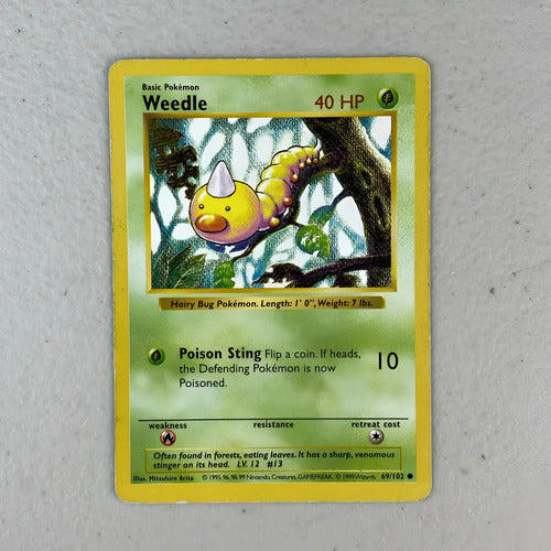Hp Weedle Shadowless Cartas Pokemon Tcg Vintage B Weedle Inglés