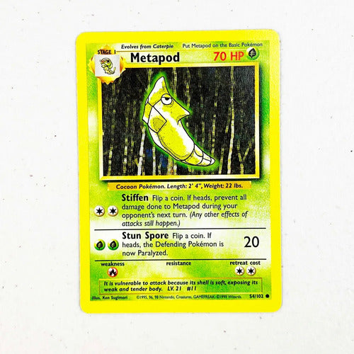 Mint Metapod Base Set 1999 Vintage Cartas Pokemon Tcg Metapod Inglés