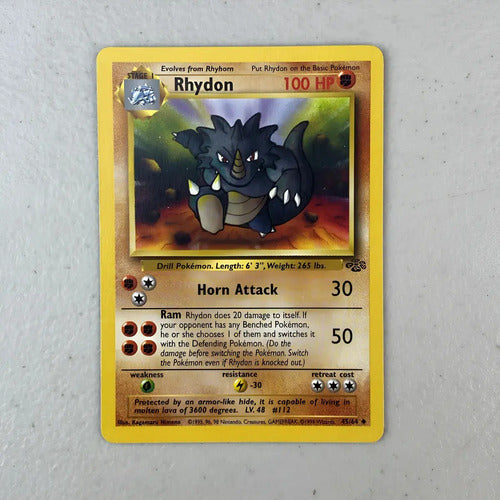 Lp Rhydon Jungle Cartas Tcg Pokemon Vintage B Rhydon Inglés