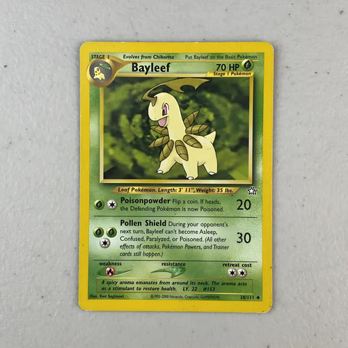 Damaged Bayleef Neo Genesis Cartas Tcg Pokemon Vintage Bayleef Inglés