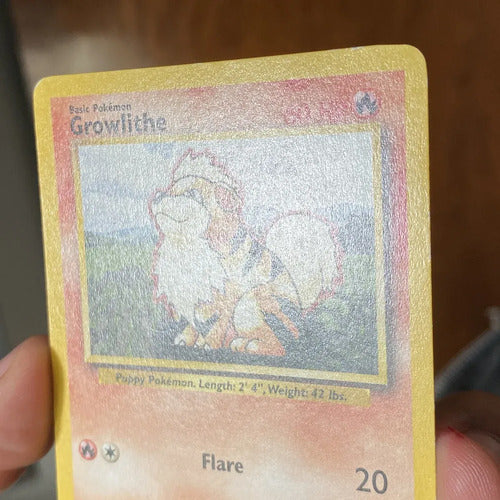 Damaged Growlithe Base Set Cartas Pokemon Tcg Vintage Growlithe Inglés