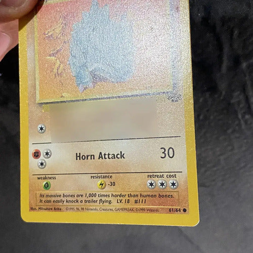 Nm Rhyhorn Jungle Cartas Tcg Pokemon Vintage Rhyhorn Inglés