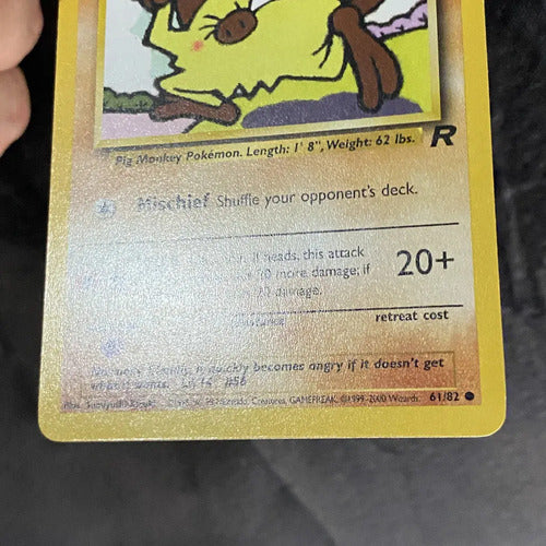 Nm Mankey Team Rocket Cartas Tcg Pokemon Vintage Mankey Inglés