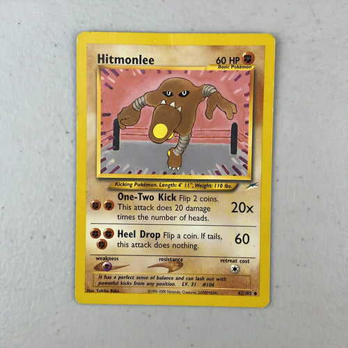 Damaged Hitmonlee Neo Destiny Cartas Tcg Pokemon Vintage Hitmonlee Inglés