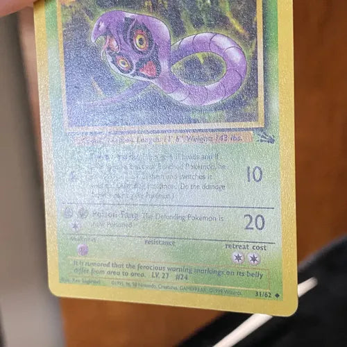 Lp Arbok Fossil Cartas Pokemon Tcg Vintage B Arbok Inglés