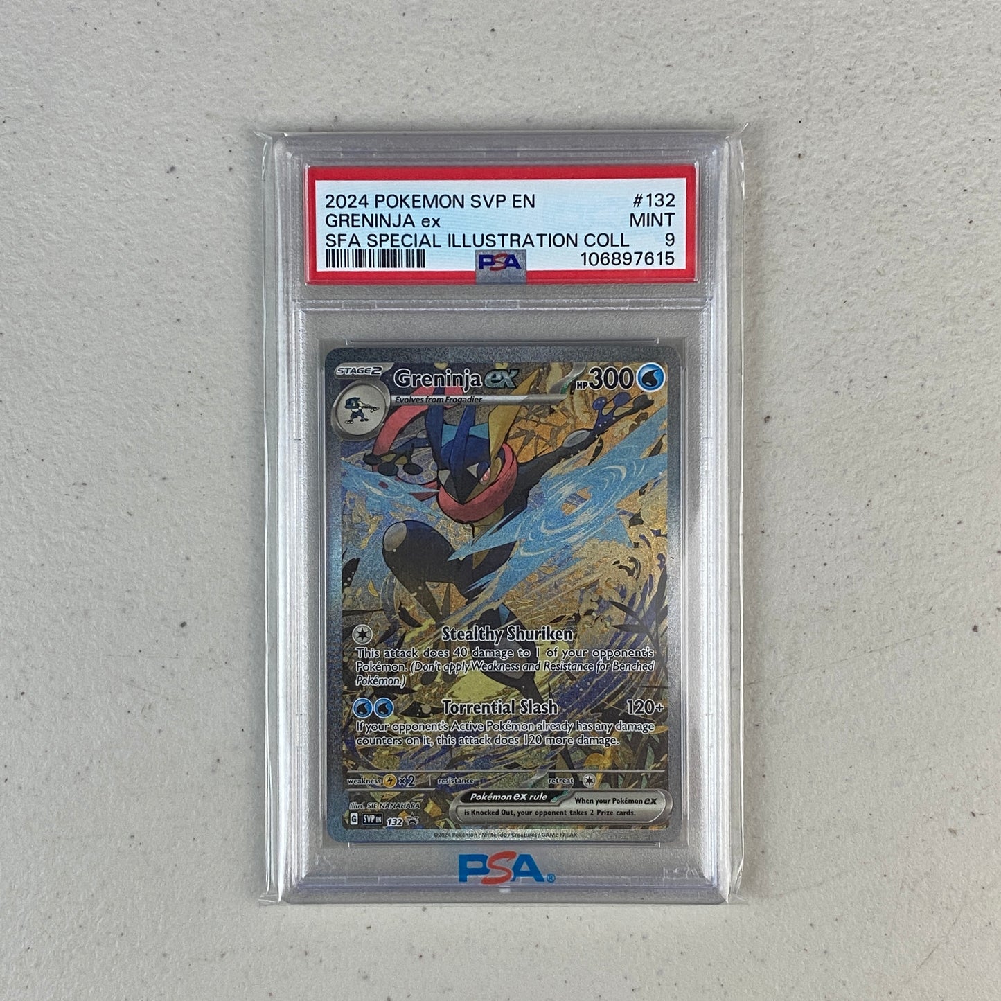 PSA 9 Greninja EX Promo Shrouded Fable Collection box