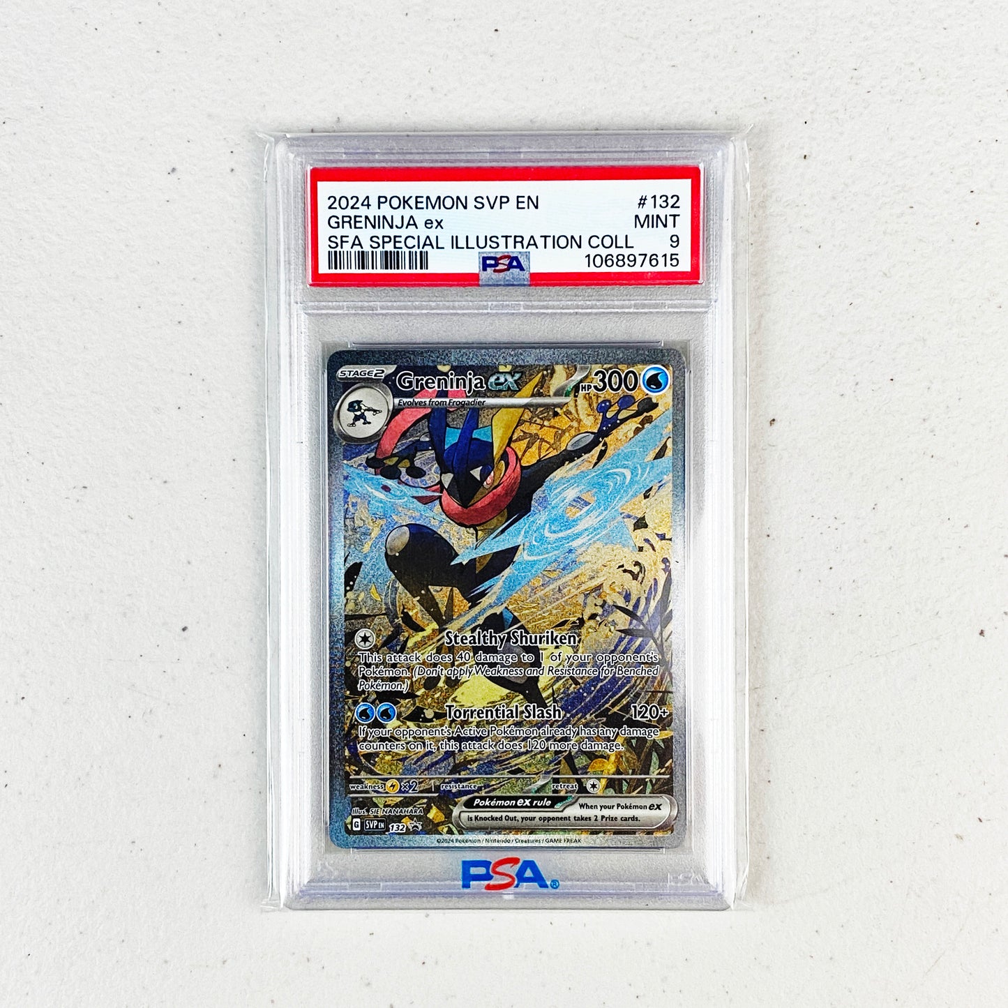 PSA 9 Greninja EX Promo Shrouded Fable Collection box