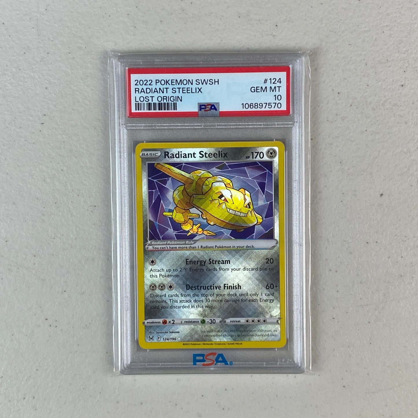 PSA 10 Radiant Steelix Lost Origin