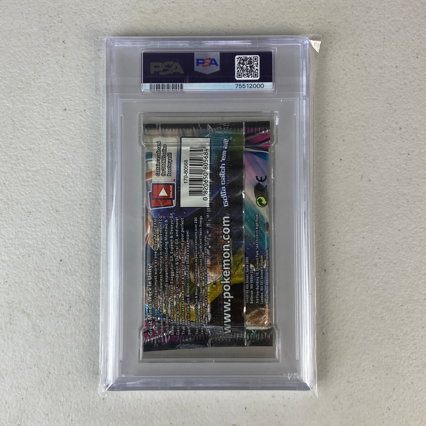 PSA 9 Unified Minds Booster Pack - Deoxys & Espeon