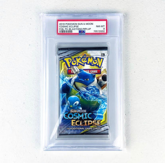 PSA 8 Cosmic Eclipse Booster Pack - Blastoise & Piplup