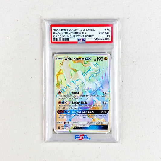 PSA 10 White Kyurem GX Dragon Majesty