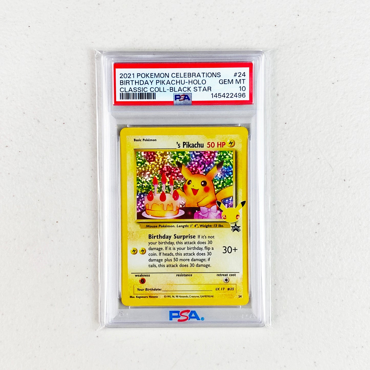 PSA 10 Birthday Pikachu Celebrations Classic Collection
