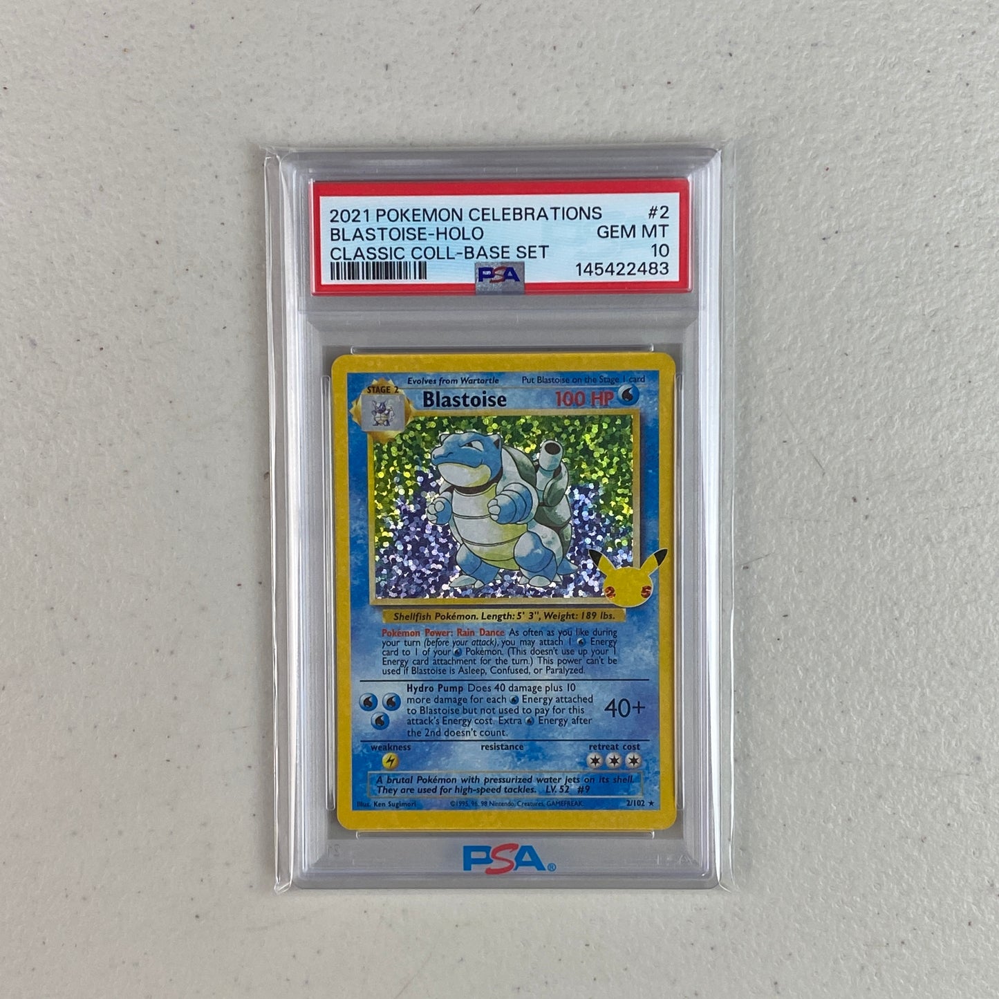 PSA 10 Blastoise Celebrations Classic Collection (arte base set)