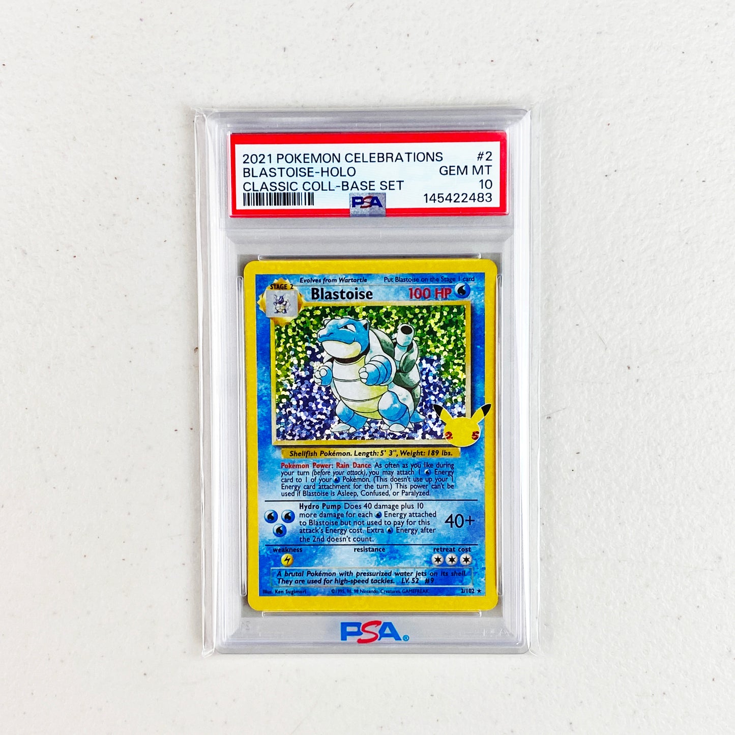 PSA 10 Blastoise Celebrations Classic Collection (arte base set)