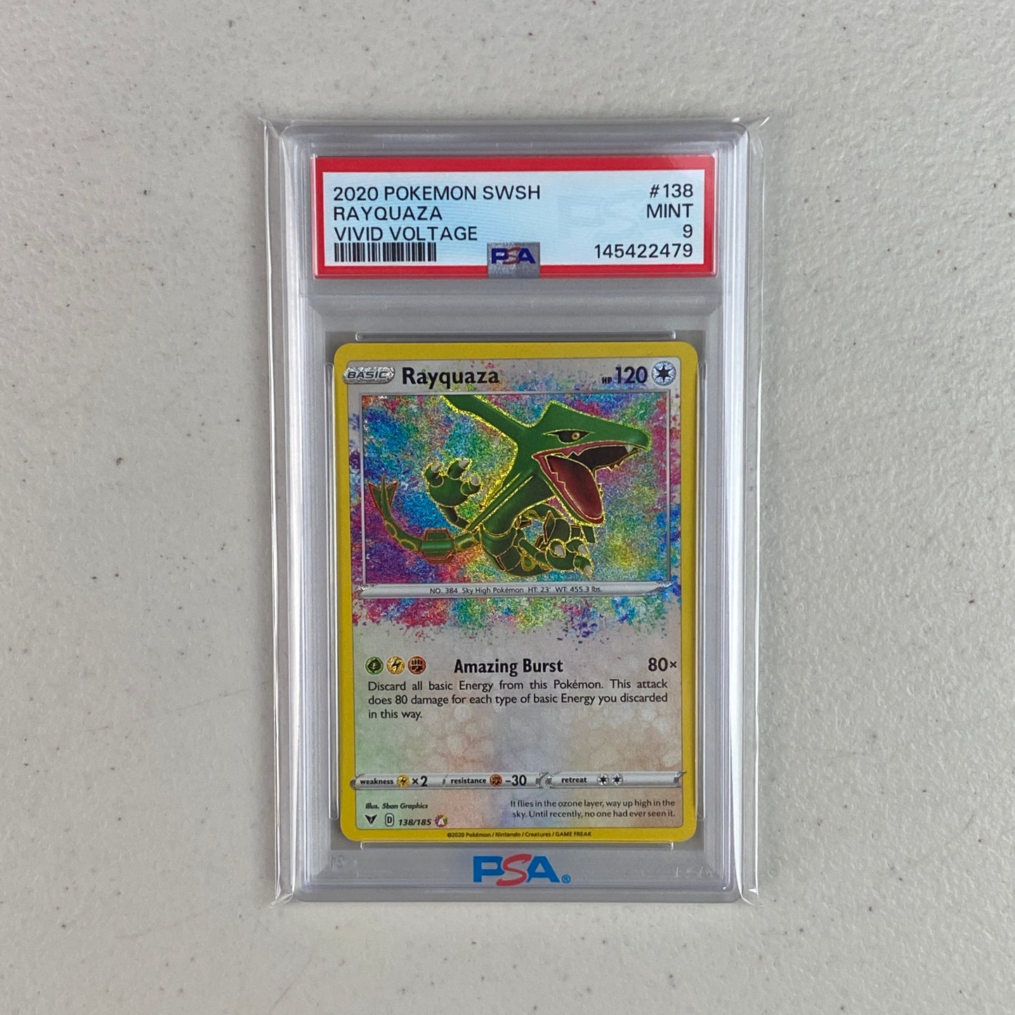 PSA 9 Rayquaza Amazing Rare Vivid Voltage