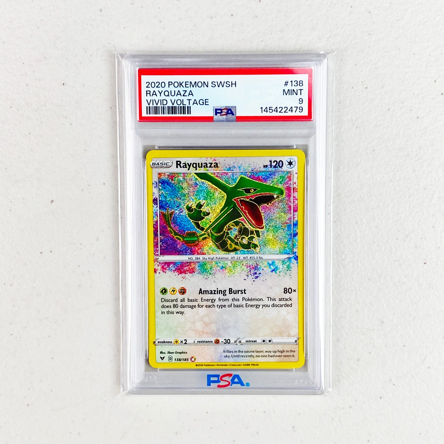 PSA 9 Rayquaza Amazing Rare Vivid Voltage