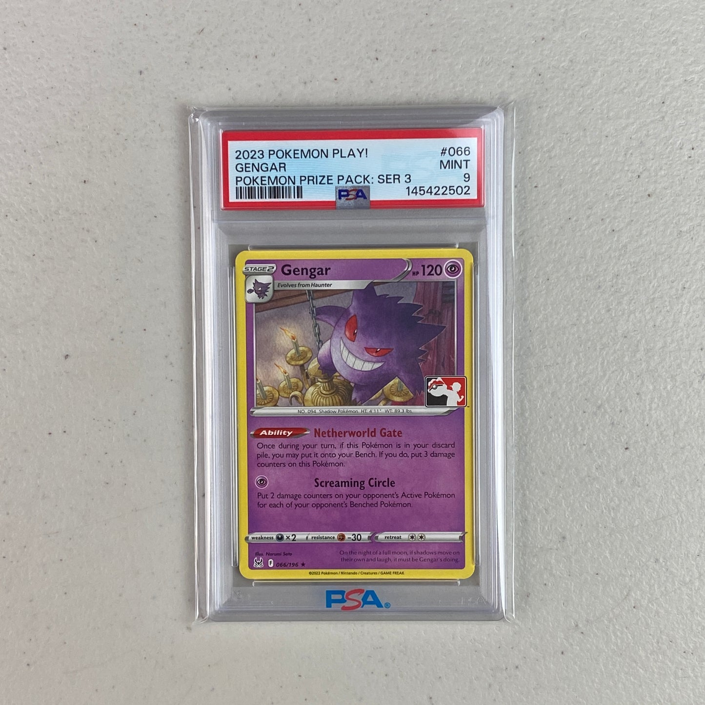 PSA 9 MUY ESCASA! Gengar Prize Pack Series