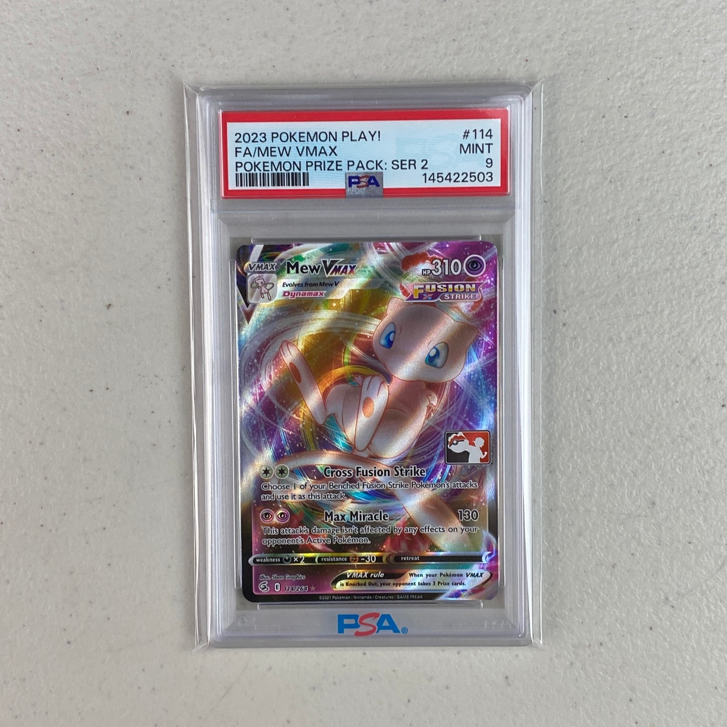 PSA 9 Mew VMAX Prize Pack Series