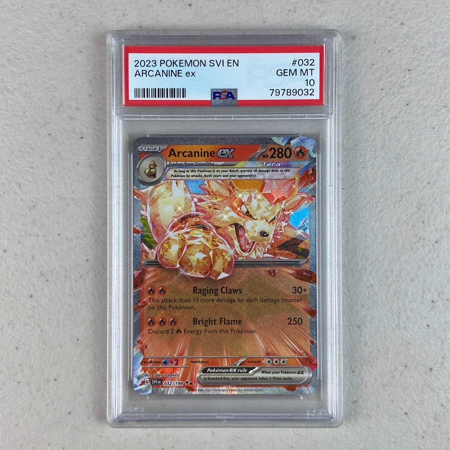 PSA 10 Arcanine EX Scarlet and Violet