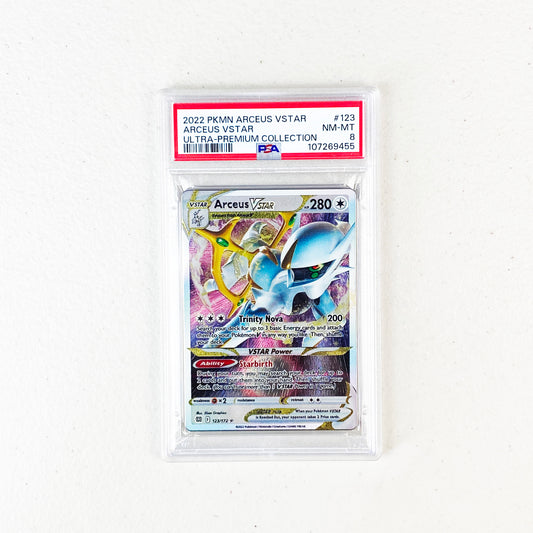 (METAL) PSA 8 Arceus V Star Promo Ultra premium Colection Metal Card